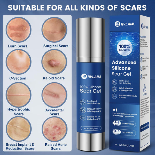 Rvlaim scar gel pump dispenser showing easy application