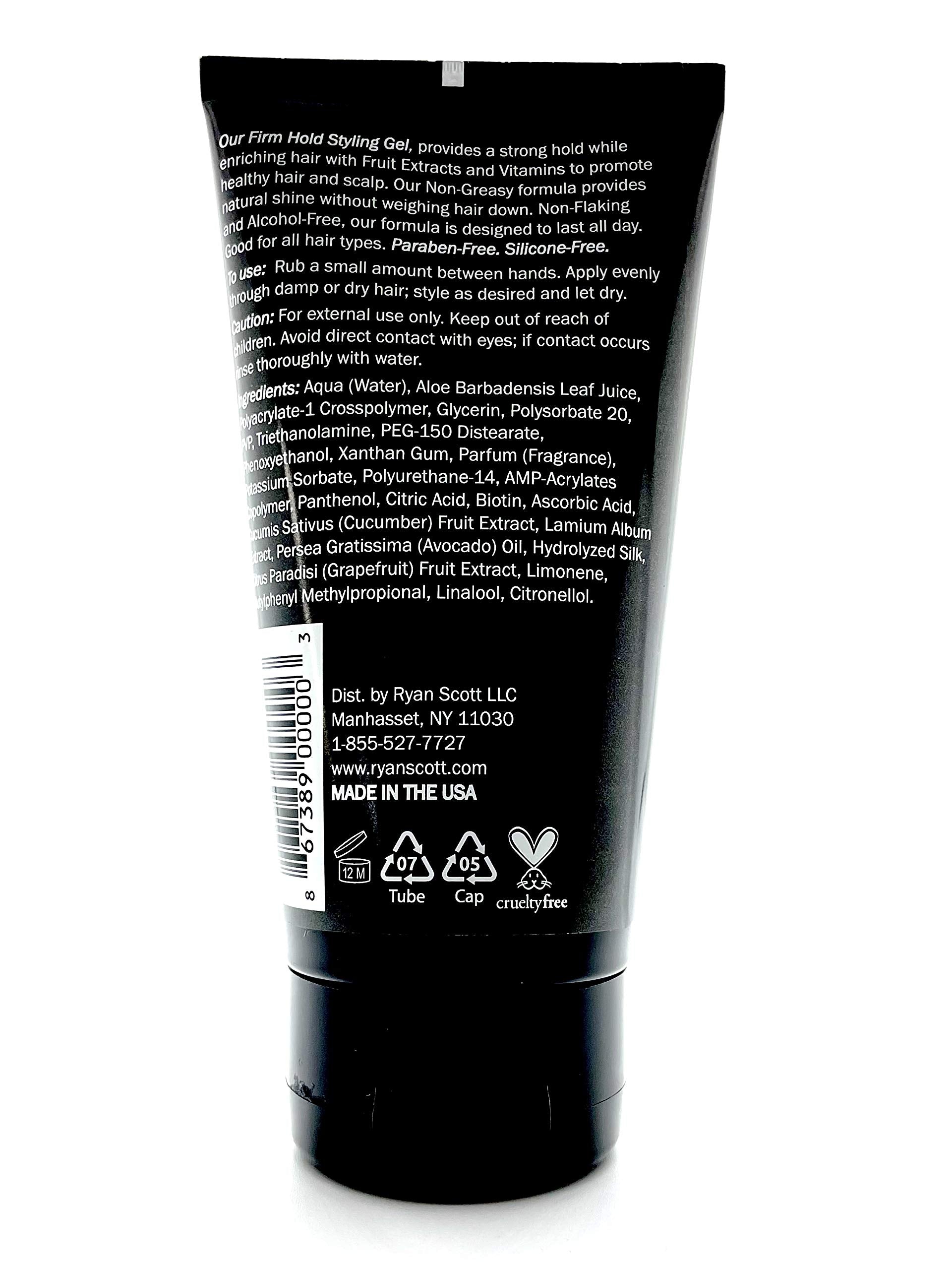 Ryan Scott Styling Gel being applied for non-greasy, long-lasting hold without flaking.