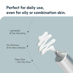 Calm hands applying S.NATURE Aqua Squalane Cream on face.