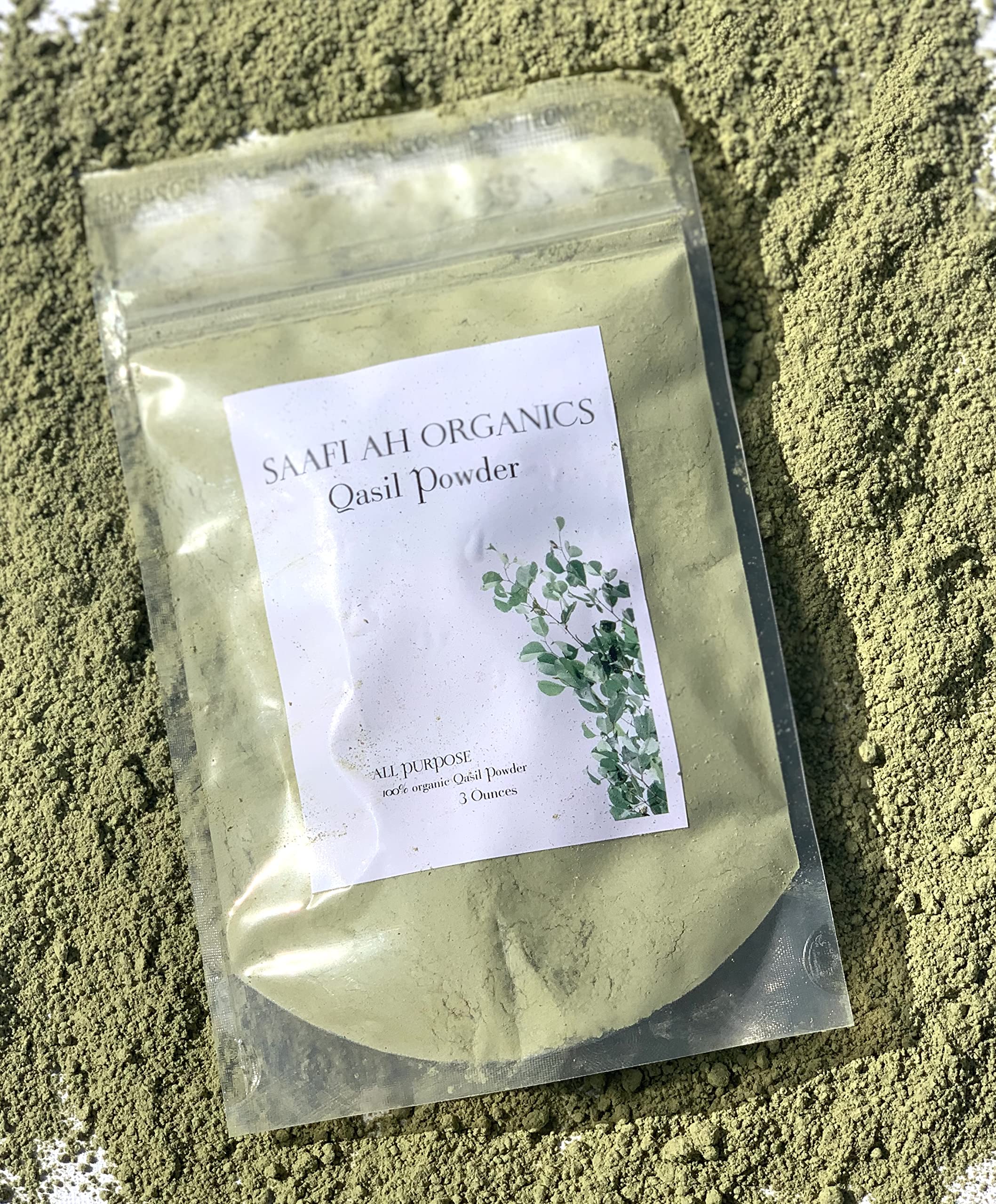 SAAFI AH ORGANICS Qasil Powder leaf powder for gentle exfoliation and cleansing.