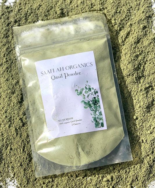 SAAFI AH ORGANICS Qasil Powder leaf powder for gentle exfoliation and cleansing.