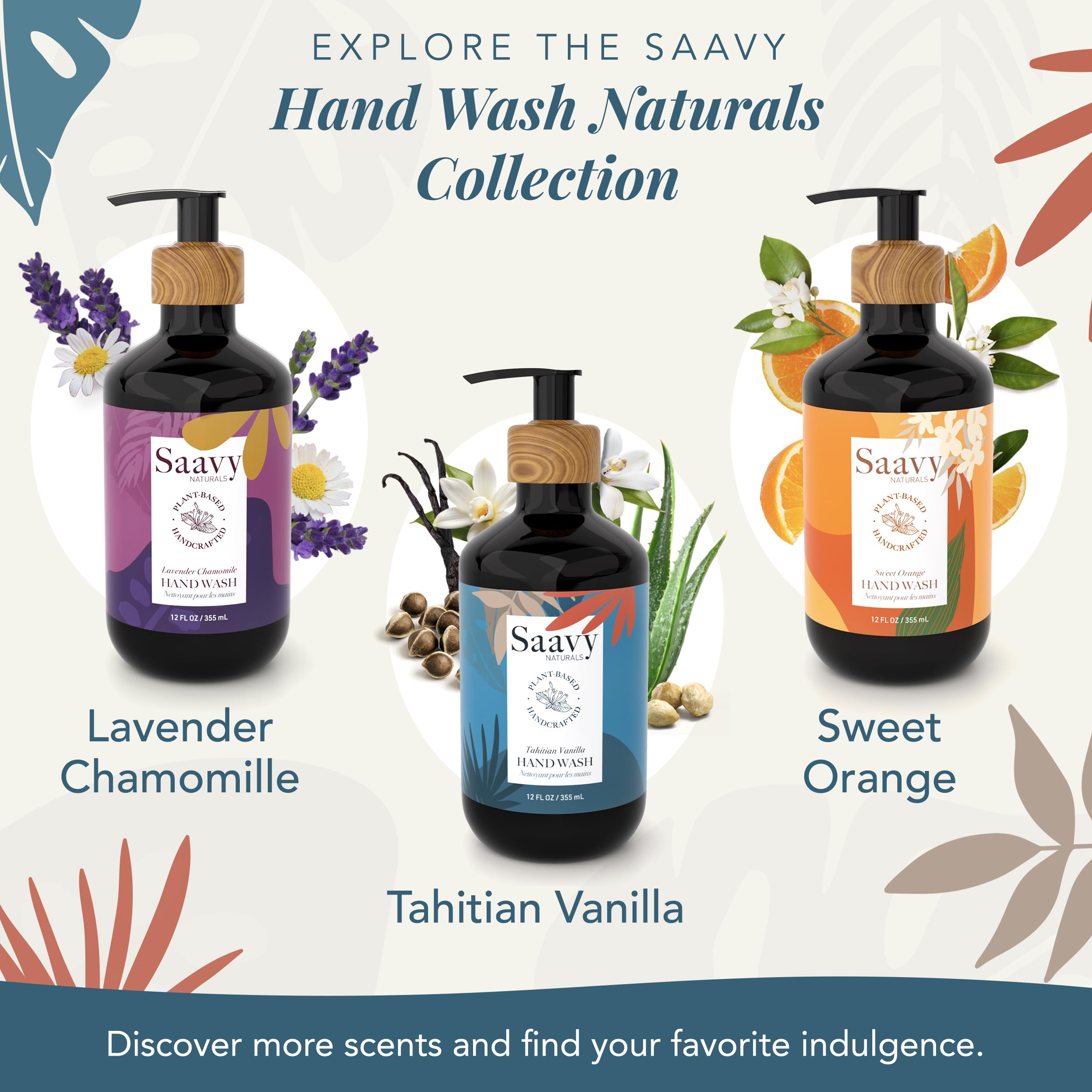 Made in the USA badge on Saavy Naturals Hand Wash packaging.