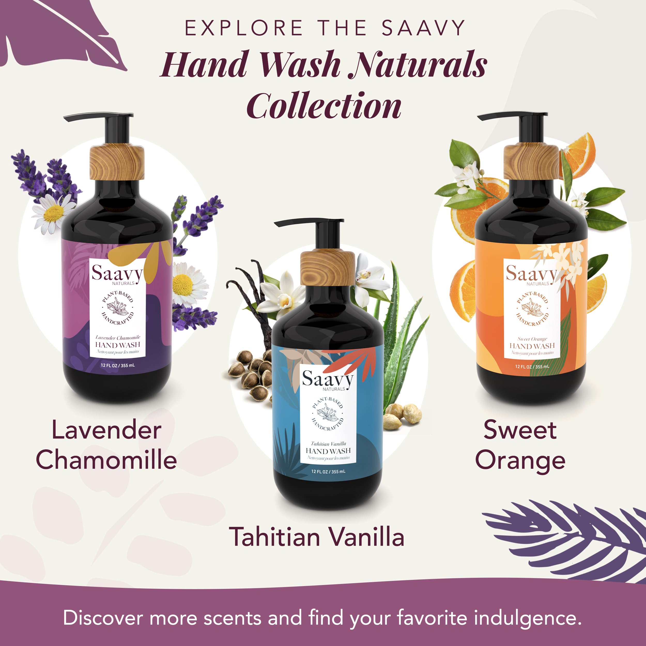Saavy Naturals 2-pack hand wash set for convenient multi-use or gifts.