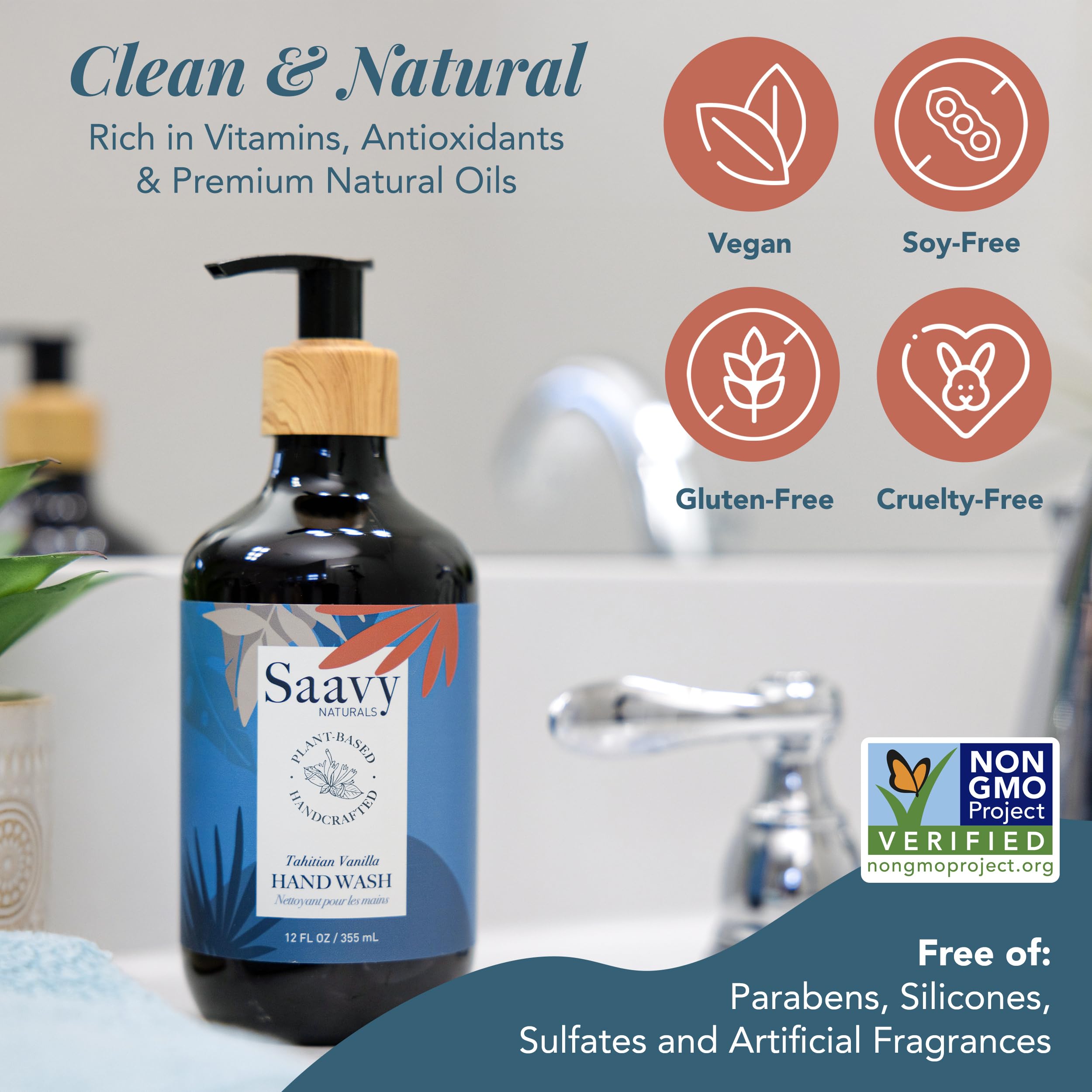Sulfate-free formula from Saavy Naturals ensures gentle cleansing.