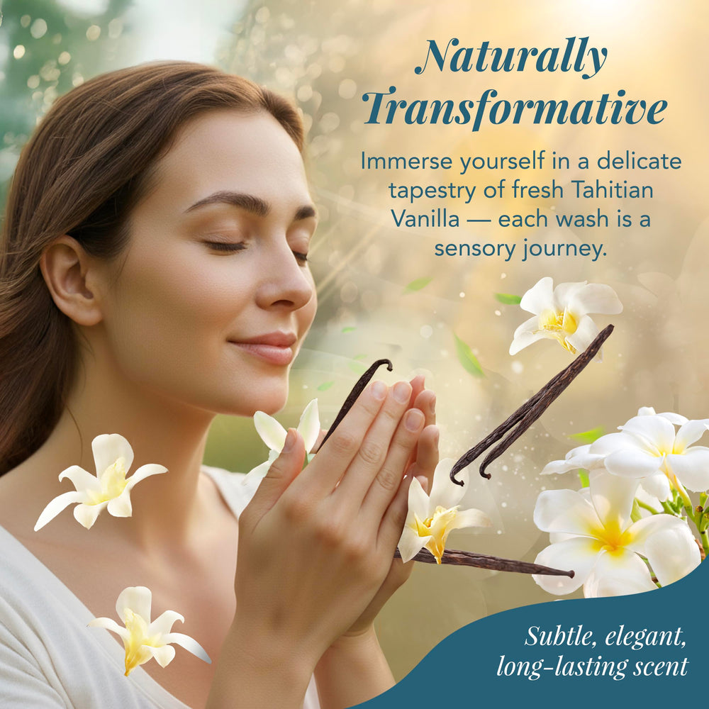Tahitian Vanilla fragrance note on Saavy Naturals Hand Wash.