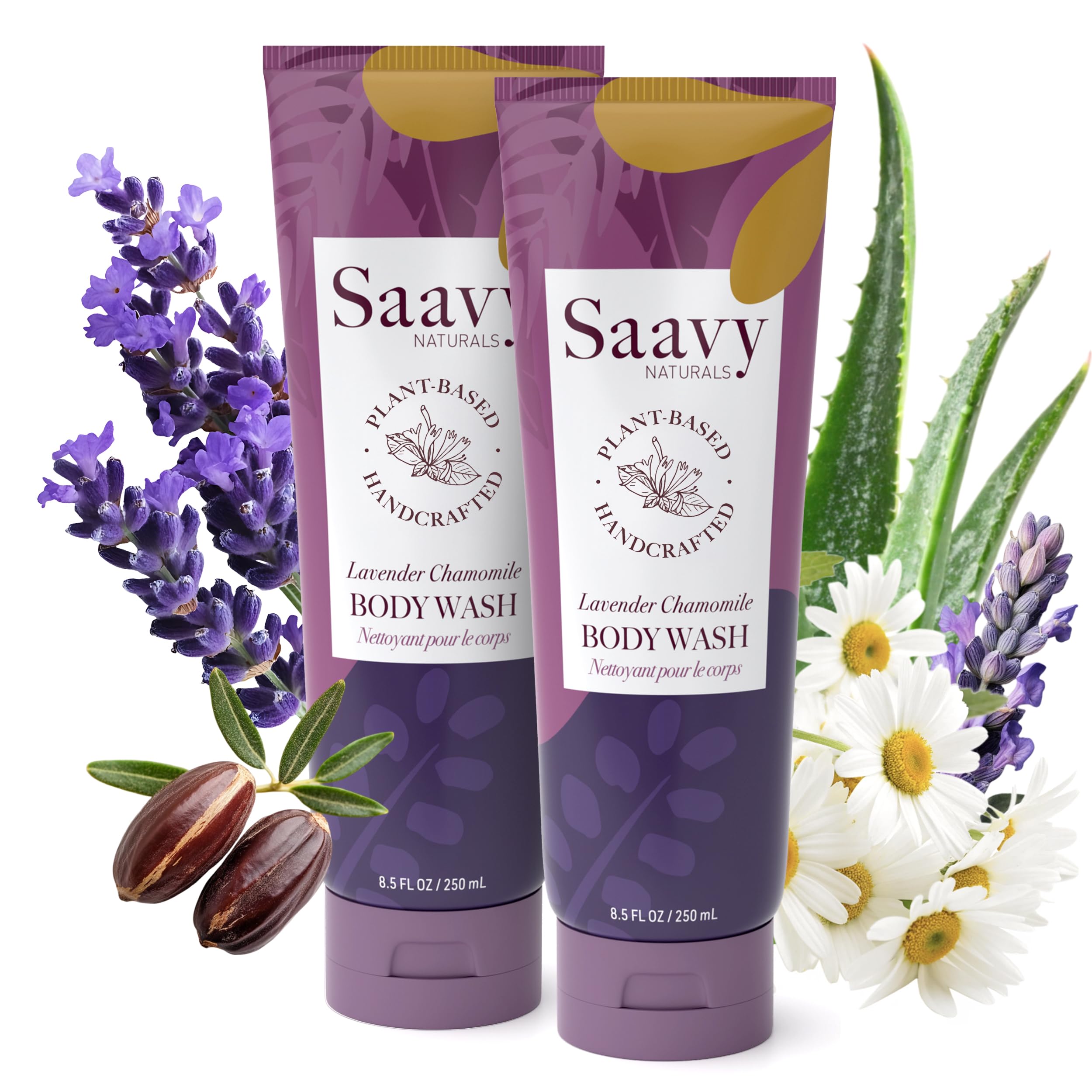 Saavy Naturals moisturizing body wash bottle with nourishing formula for sensitive skin