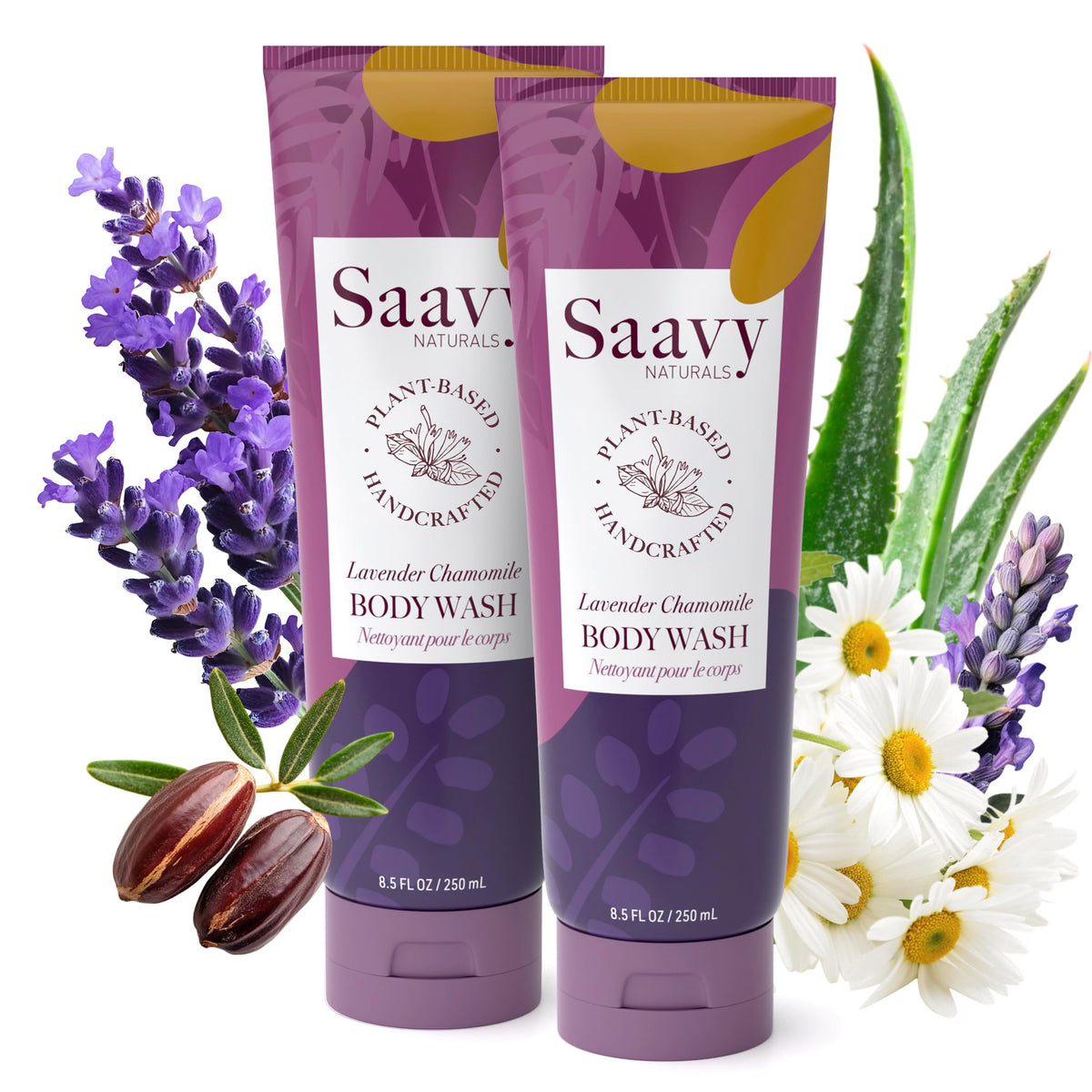 Saavy Naturals moisturizing body wash bottle with nourishing formula for sensitive skin