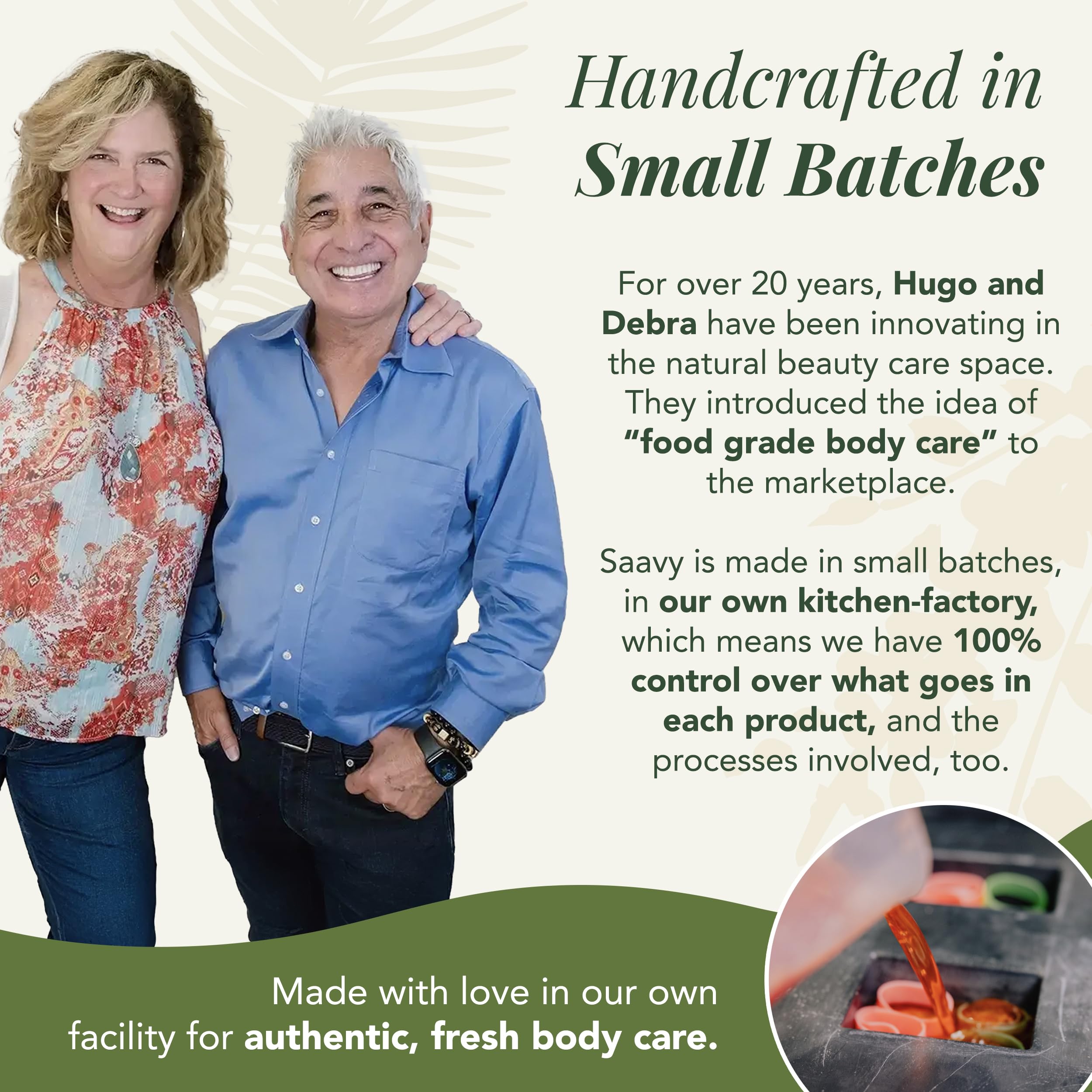 Saavy Naturals handcrafted in USA small-batch production for quality.