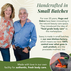 Saavy Naturals handcrafted in USA small-batch production for quality.