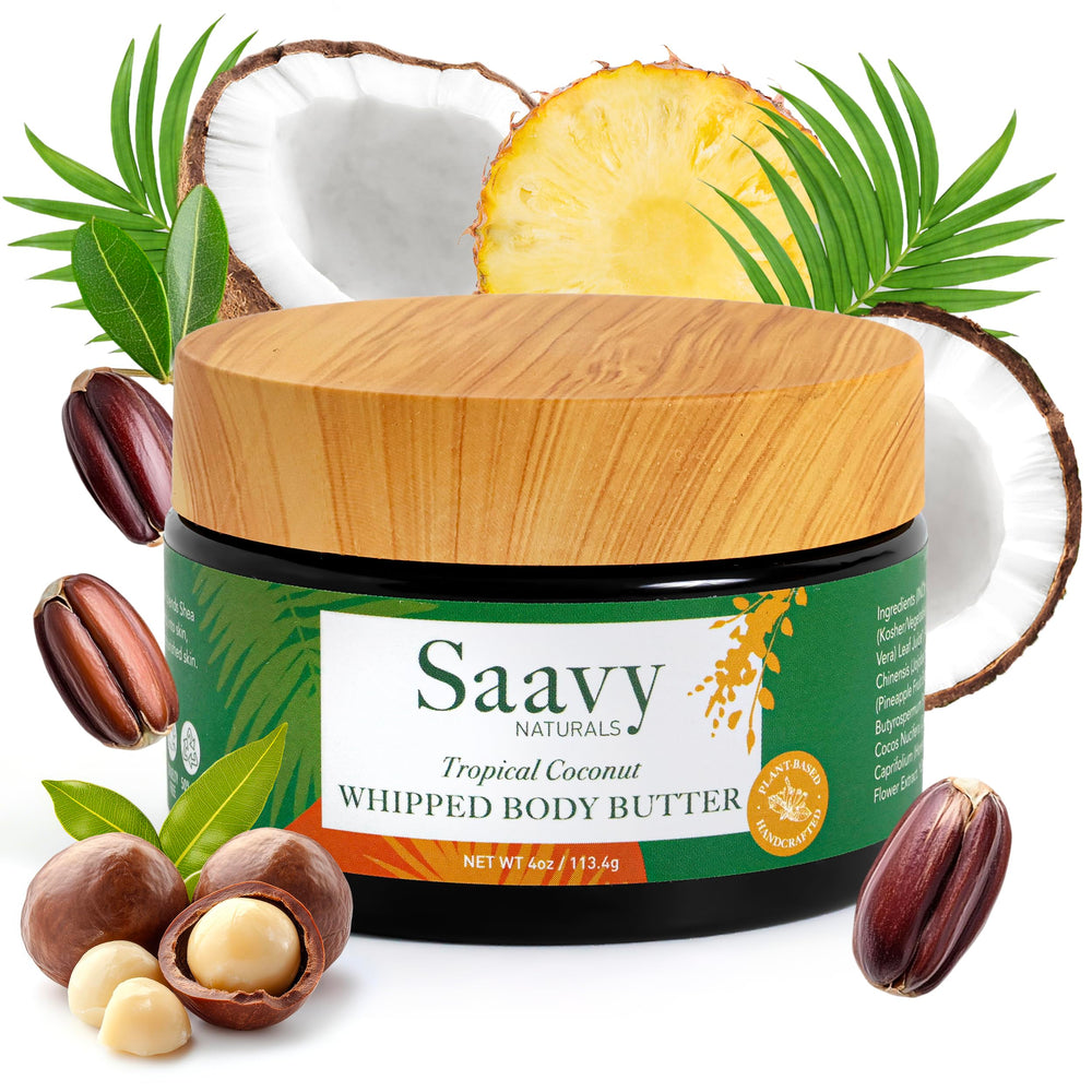 Saavy Naturals whipped body butter texture closeup showing velvety hydration