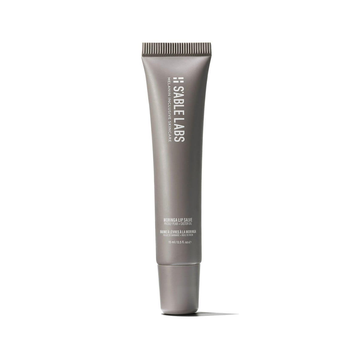 S'ABLE Labs Moringa Lip Salve tube close-up for hydration.