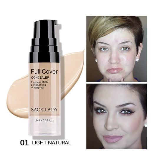 SACE LADY concealer set with primer and sponge offering smooth, crease-free wear.