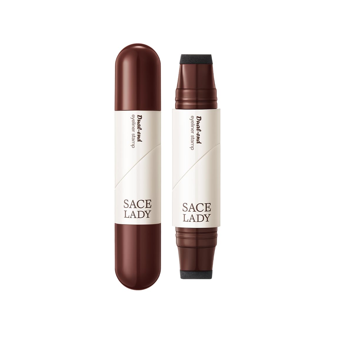 SACE LADY dual-ended eyeliner stamp for symmetrical wings in seconds.