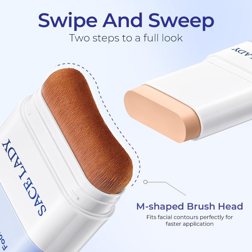 SACE LADY Foundation Stick swatch reveals natural, skin-like finish.