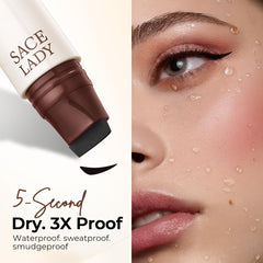 SACE LADY eye with winged look showing matching outer corners.