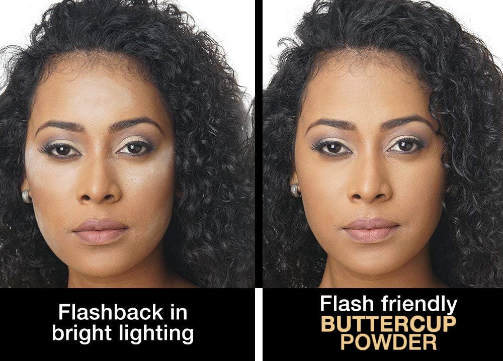 Sacha Buttercup Setting Powder texture swatch on skin for easy blending.