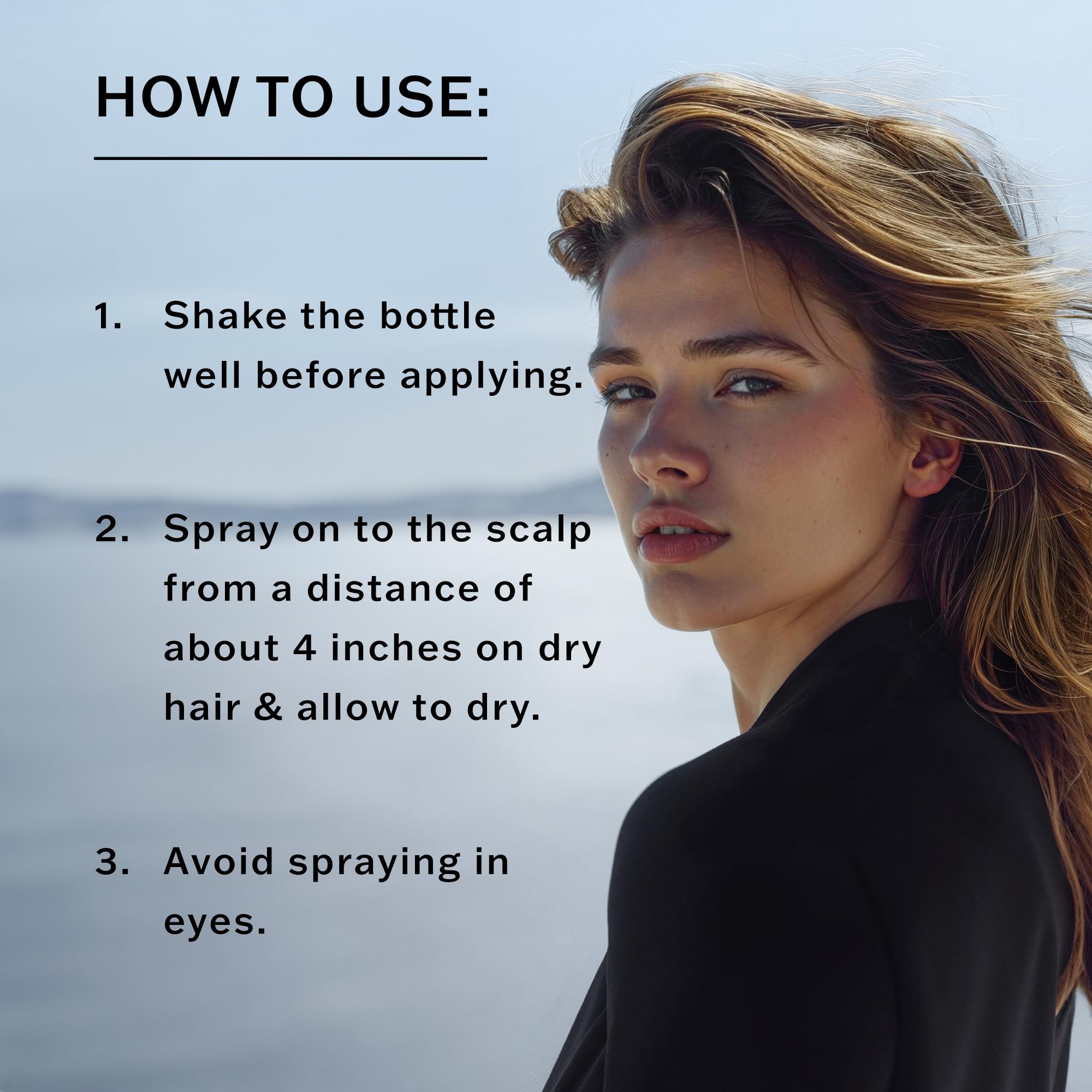 SACHAJUAN spray applied from 10 cm distance for even coverage on dry hair
