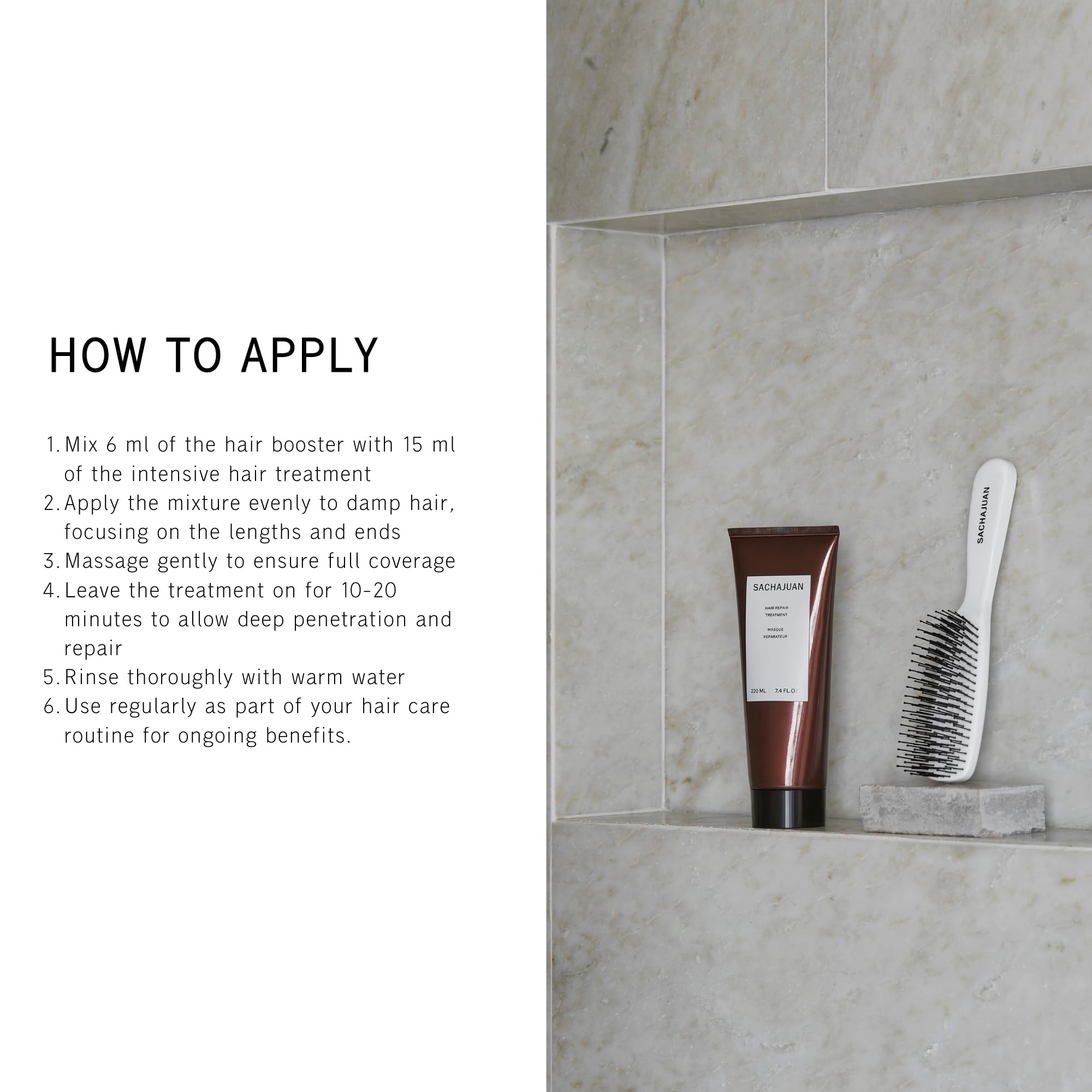 SACHAJUAN Hair Bonding Booster Contents Pack showing kit components for easy routine.