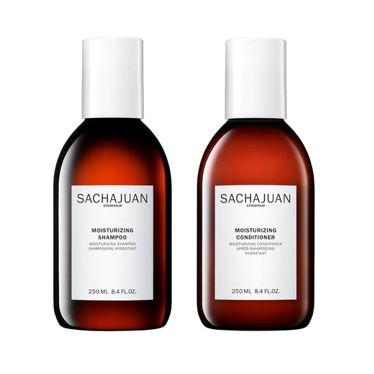 SACHAJUAN Moisturizing Shampoo bottle front highlighting deep hydration for dry hair.