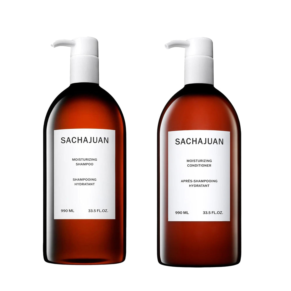 SACHAJUAN moisturizing shampoo bottle delivers deep hydration for softer, healthier-looking hair.