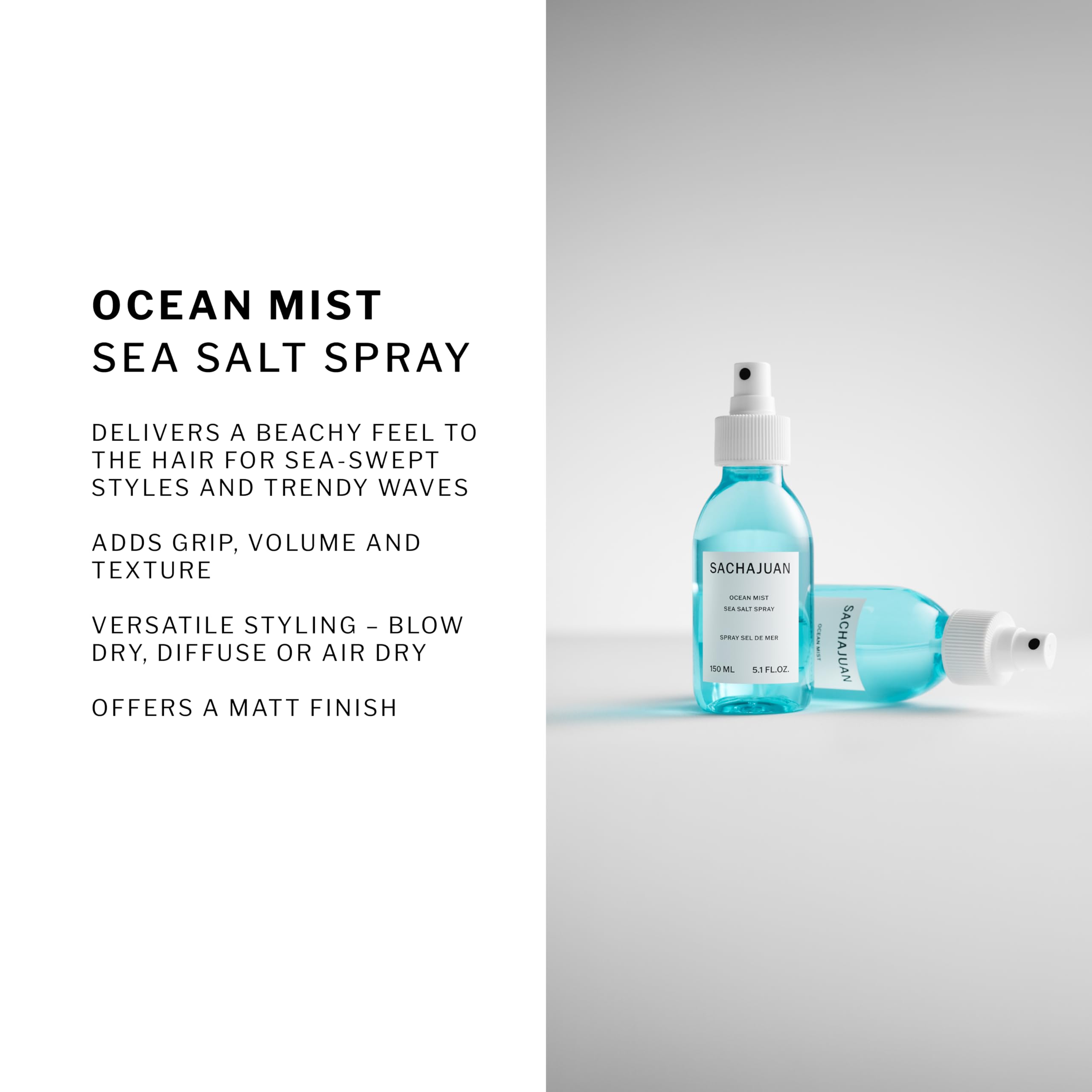 SACHAJUAN Ocean Mist application spray on hair.