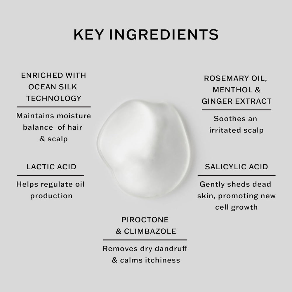 SACHAJUAN scalp shampoo with rosemary and ginger supports refreshed moisture.