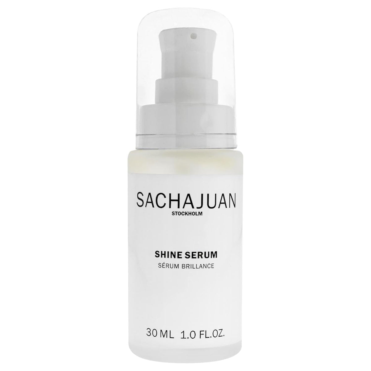 SACHAJUAN Shine Serum bottle close-up showing premium packaging and protective shine.