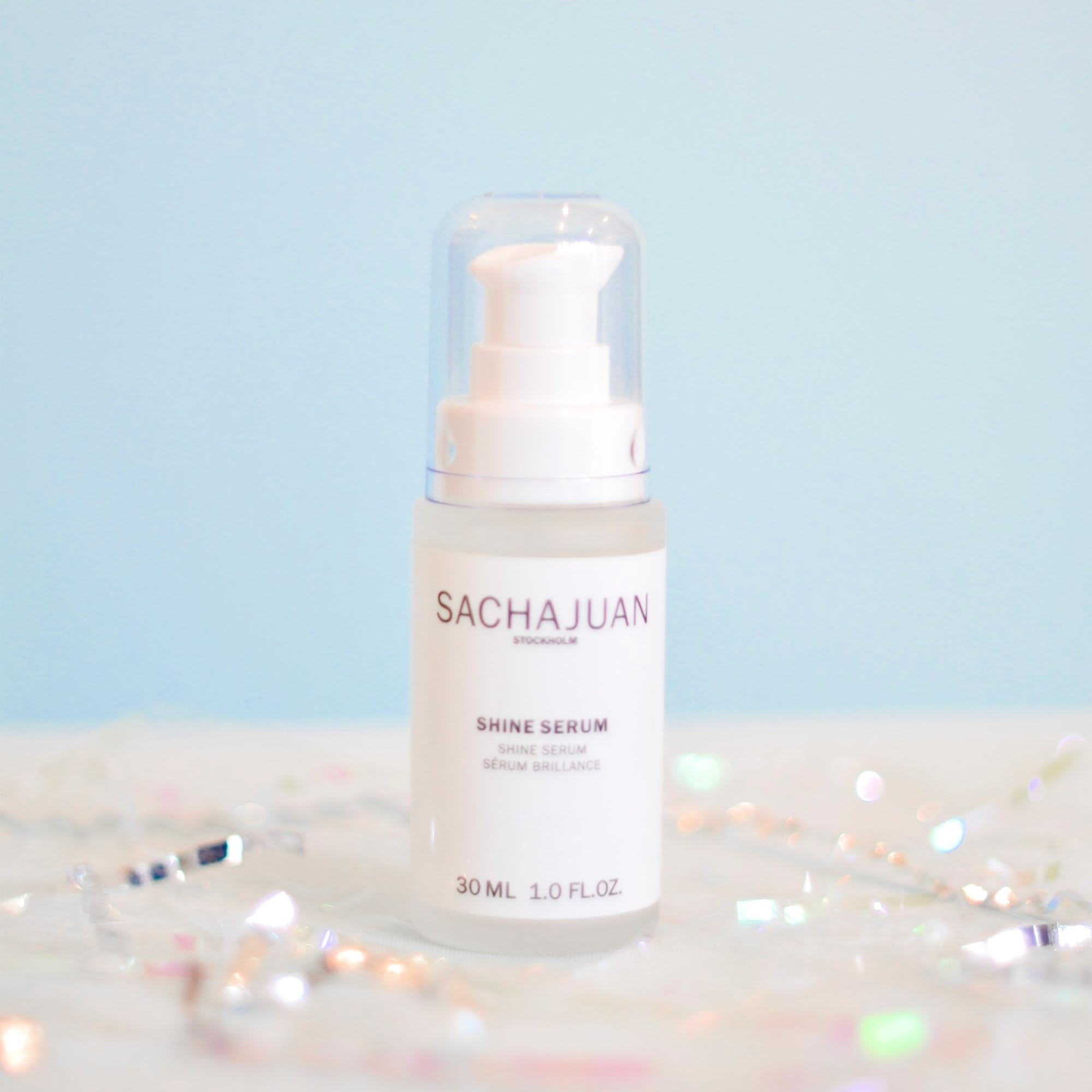 SACHAJUAN Shine Serum in use on styled hair for a quick refresh