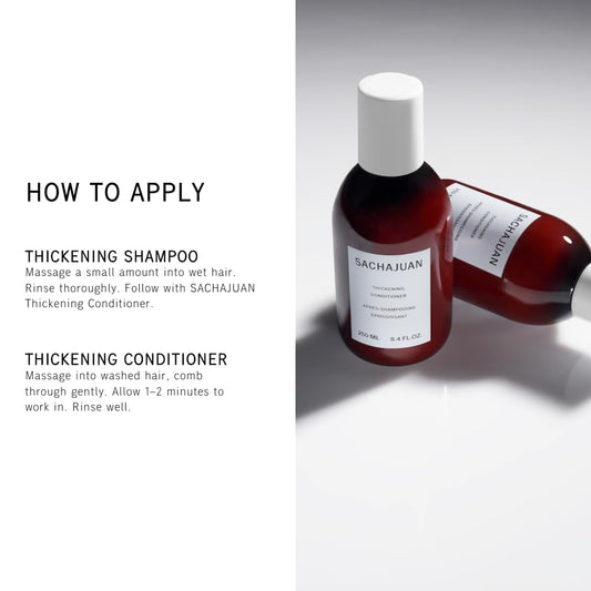 SACHAJUAN Thickening Conditioner bottle front highlights detangling and shine