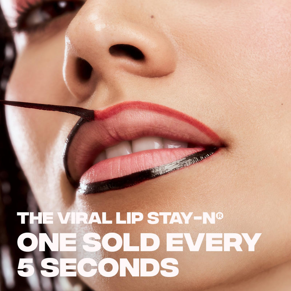 Sacheu Stay-N transfer-proof matte finish keeps lip color in place.