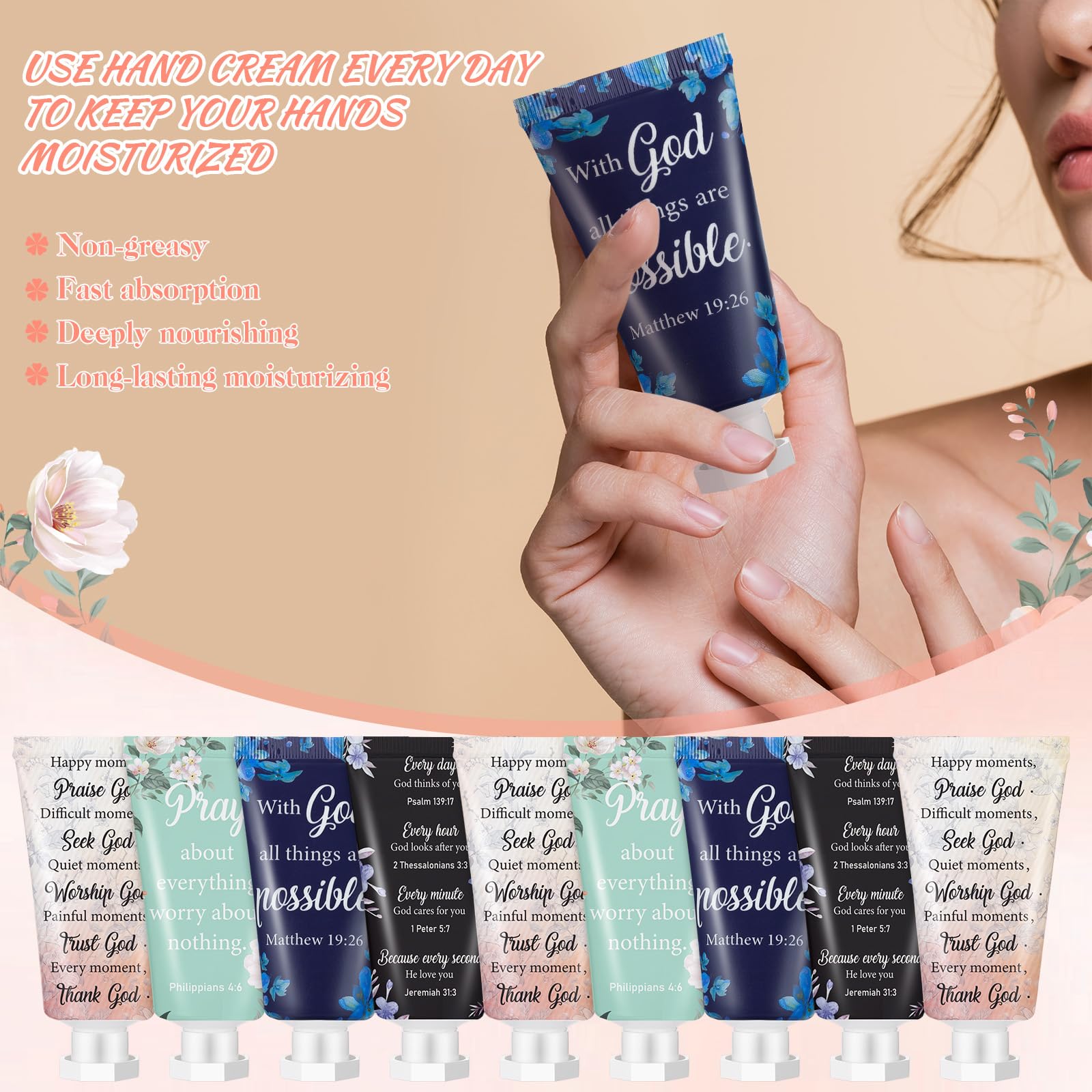 Sacubee hand cream rose fragrance tube highlighting moisturizing formula.