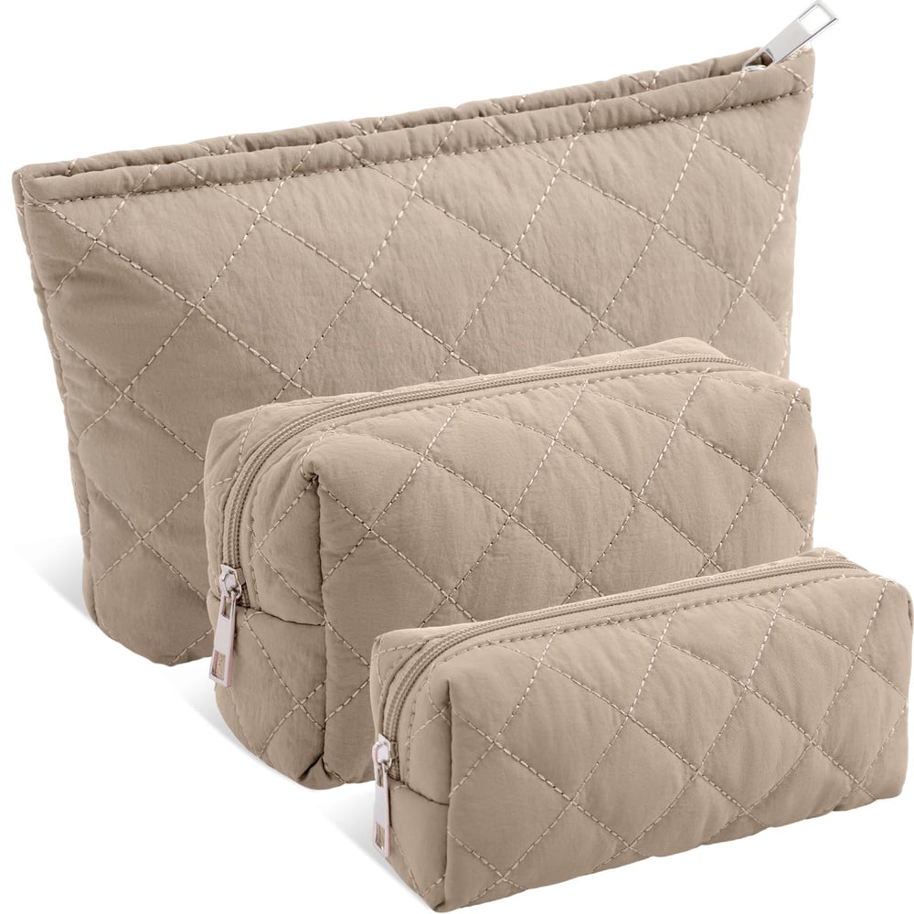 Sadnyy 3-pcs Puffy Makeup Bag set in Valentine style for organized cosmetics on the go