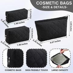 Sadnyy quilted cosmetic pouch texture closeup shows plush, skin-friendly fabric