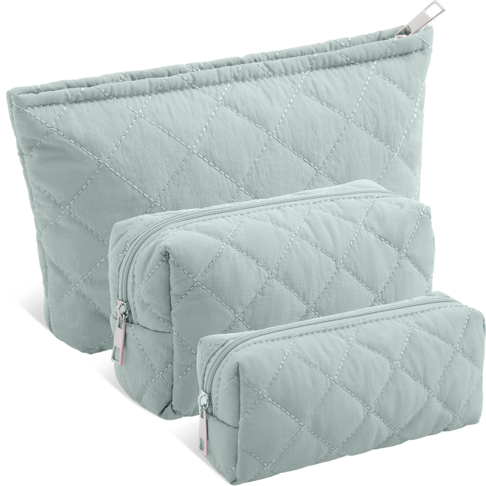 Sadnyy Puffy makeup bag front view for chic travel organization.