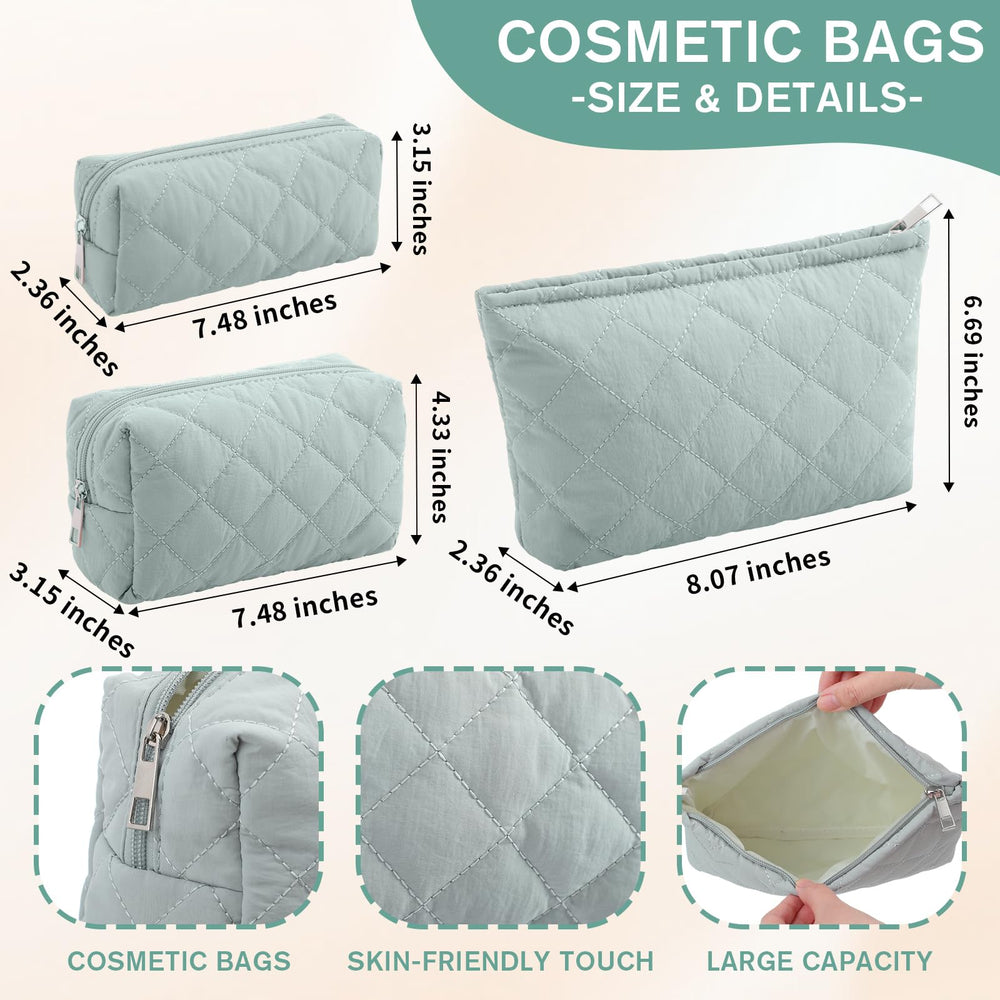 Sadnyy quilted detail emphasizes soft fabric and durable structure for cosmetics.