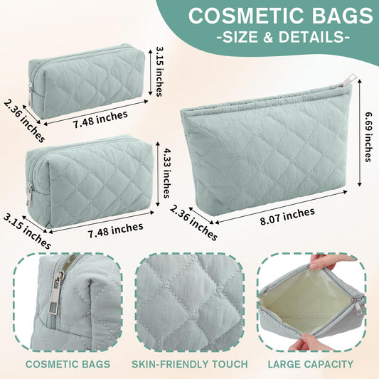 Sadnyy quilted detail emphasizes soft fabric and durable structure for cosmetics.