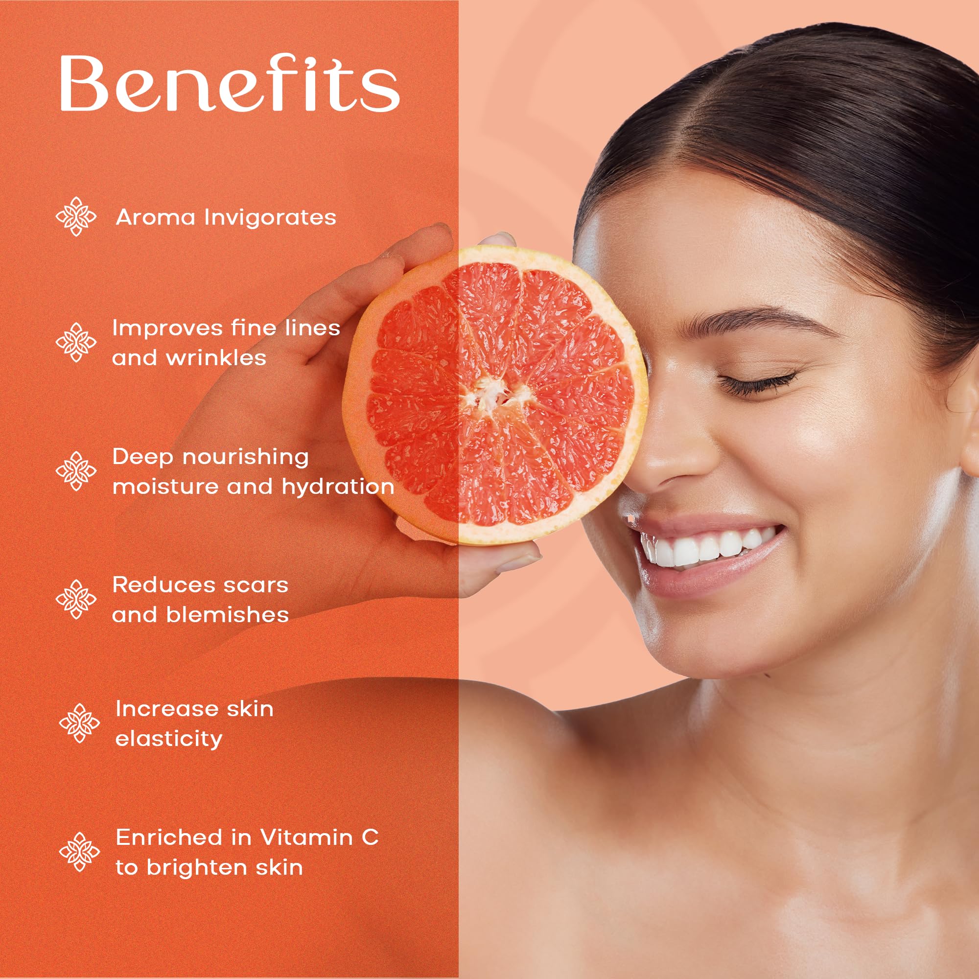 SAFA Citruse Oil applied to damp skin locks in moisture for a refreshed feel.