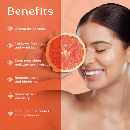 SAFA Citruse Oil applied to damp skin locks in moisture for a refreshed feel.