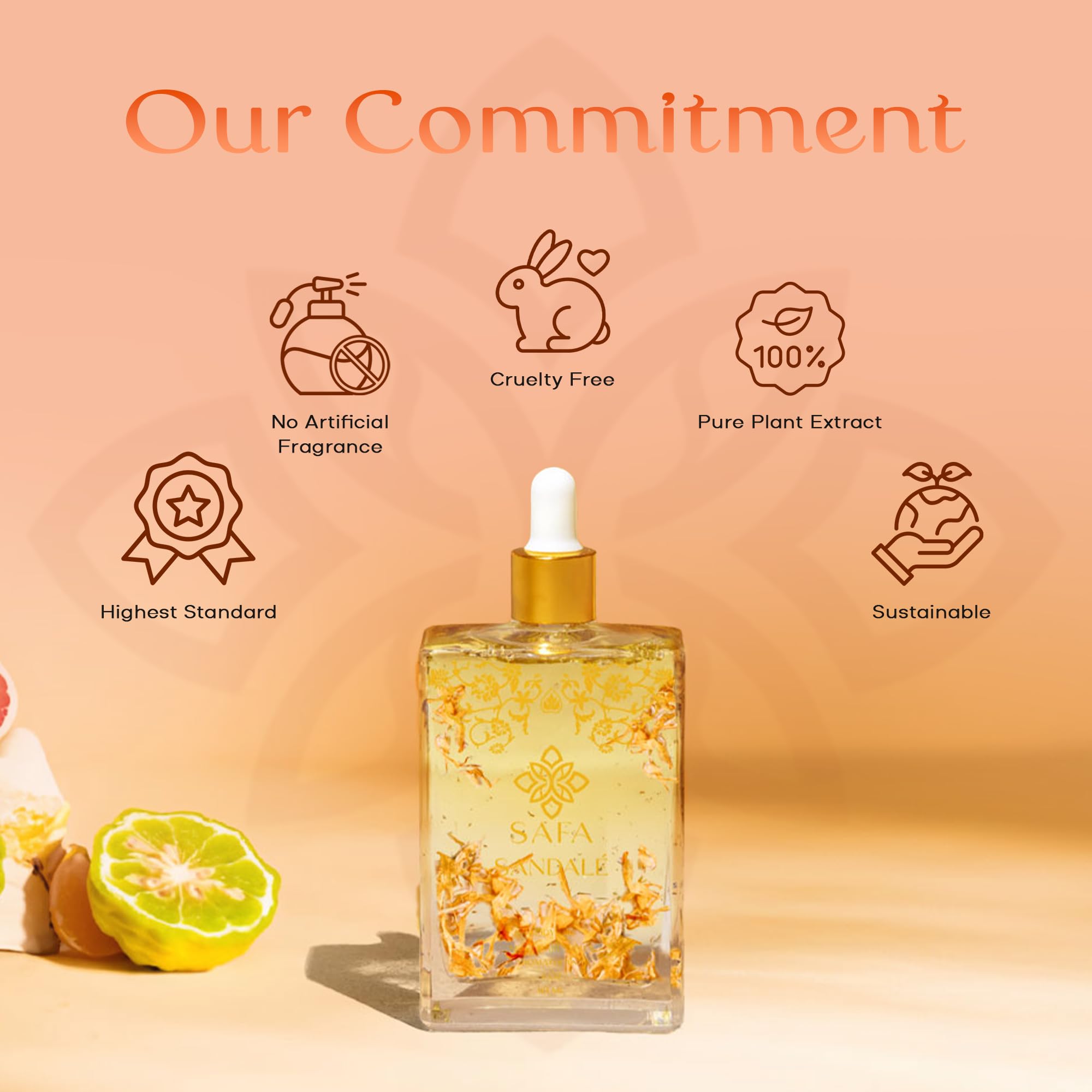SAFA Citruse Oil nourishes hair and nails with plant-based ingredients.