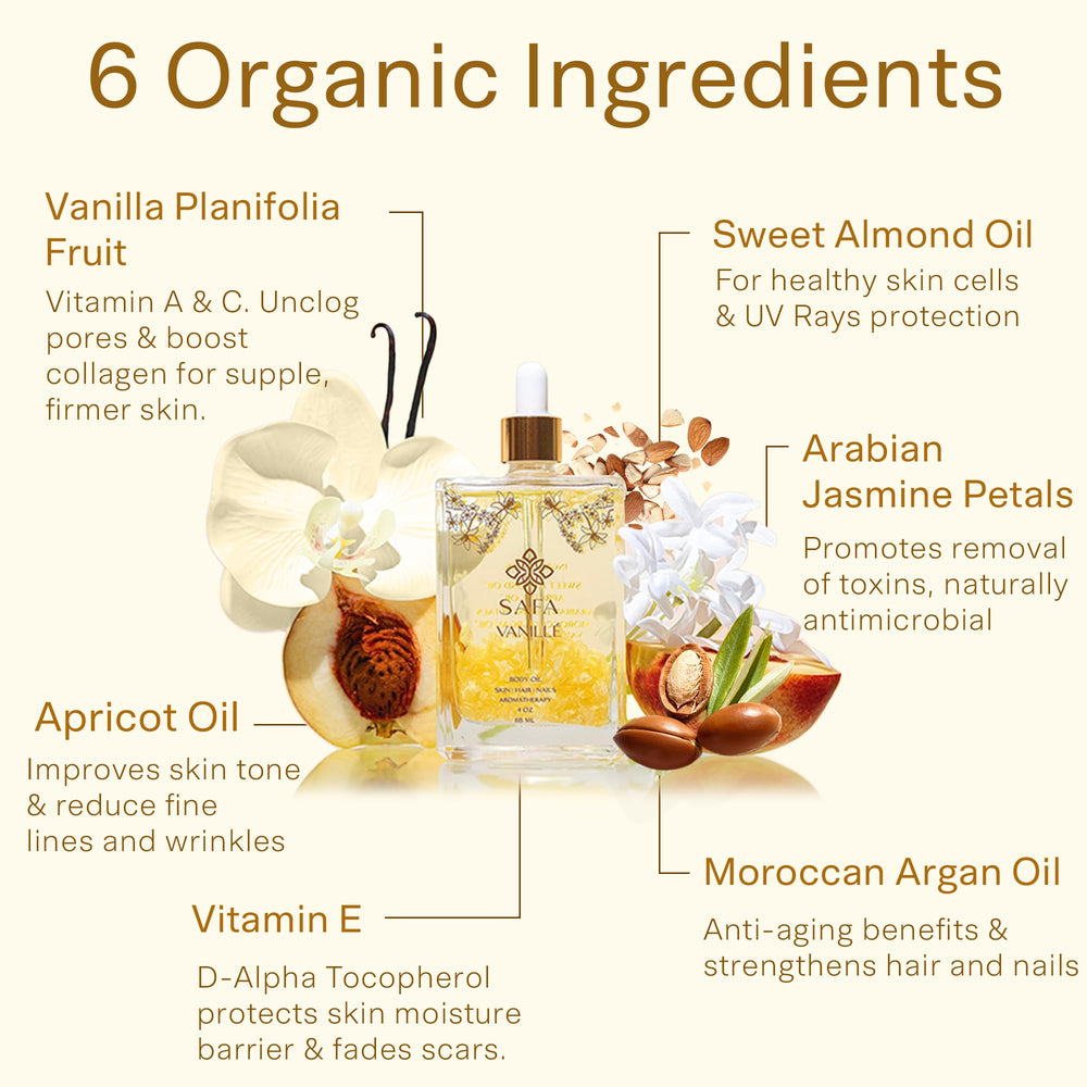 After-shower SAFA Vanillé Oil seals moisture on skin