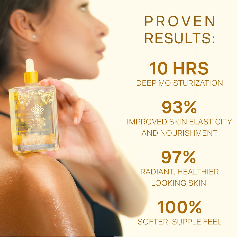 SAFA Vanillé Oil applied to hair and nails for shine and strength