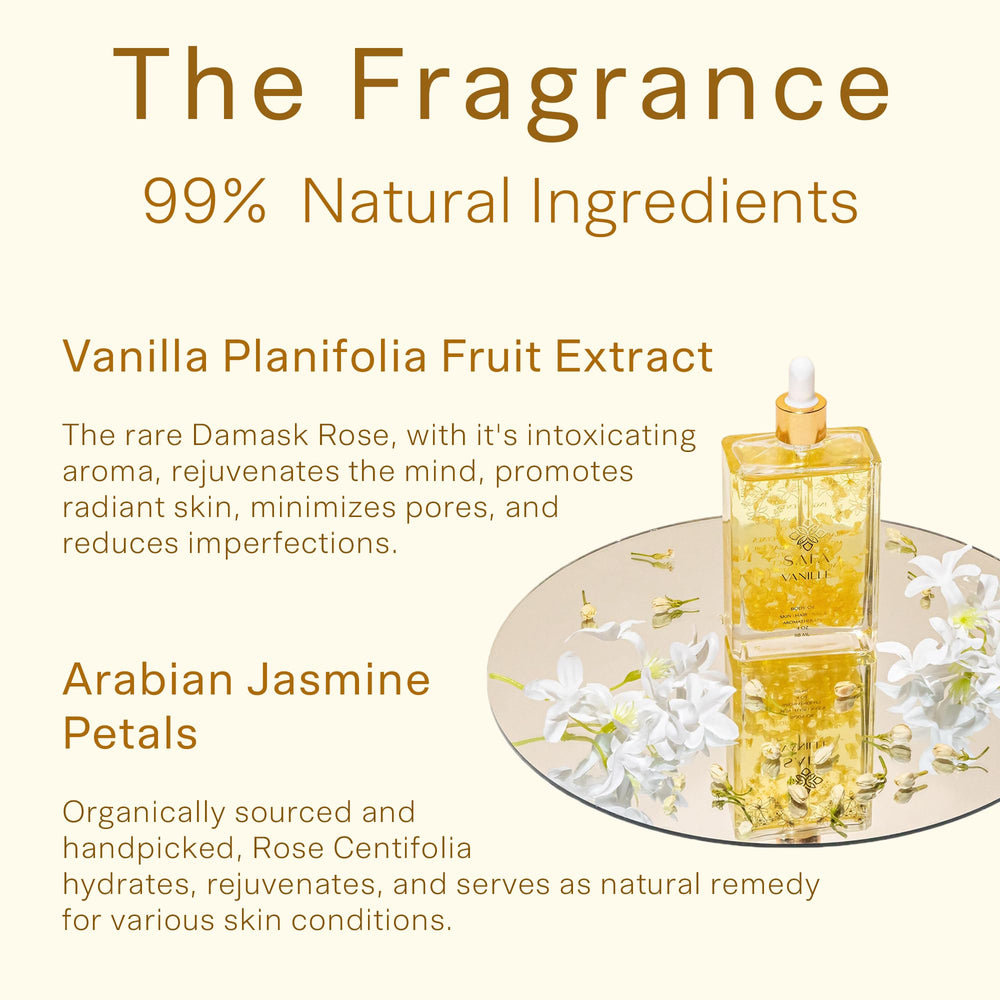 Close-up of vanilla extract in SAFA Vanillé Oil for skincare