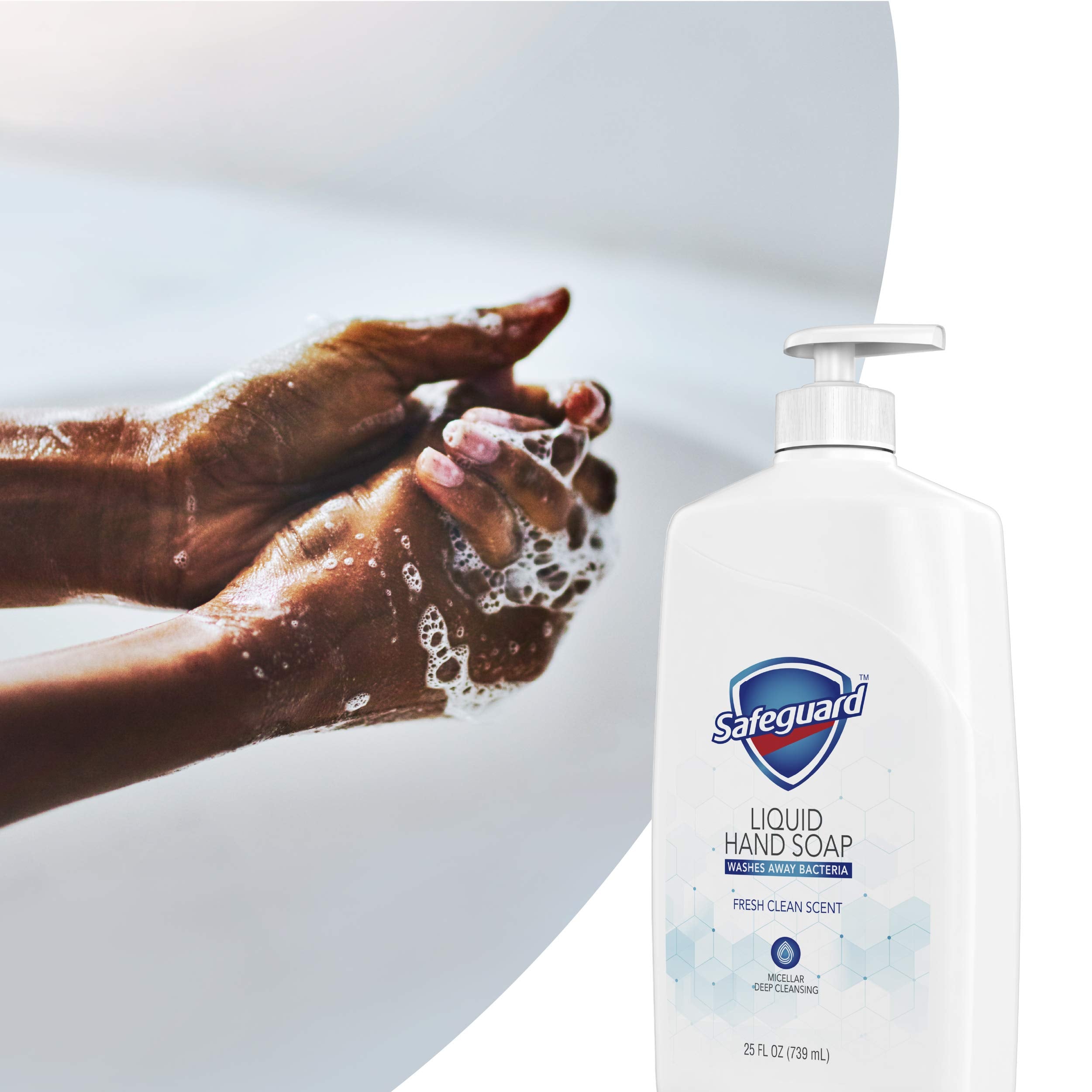 Packaging image showing Safeguard liquid hand soap bottle and label