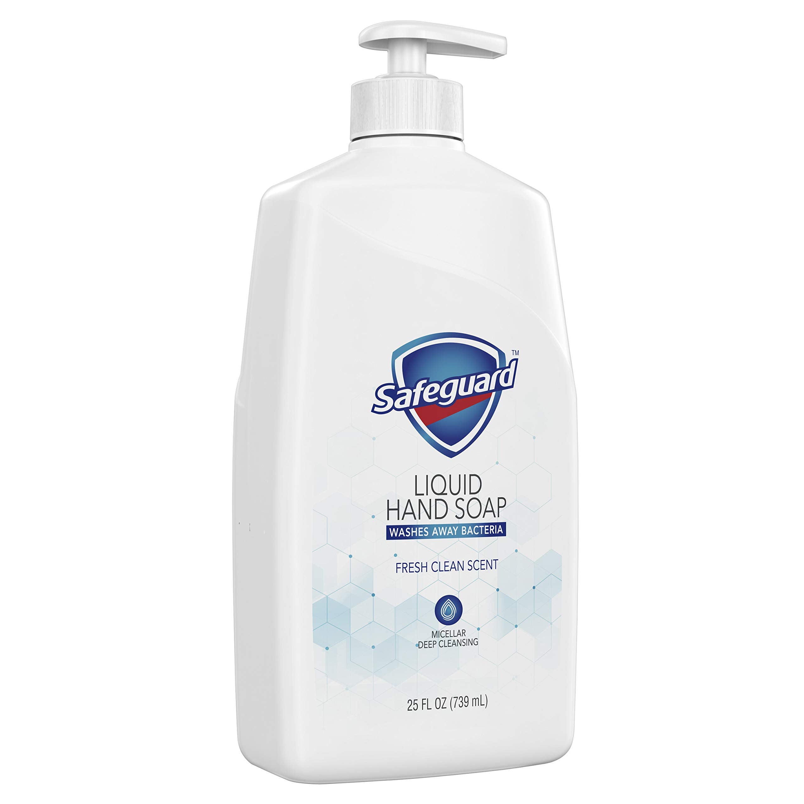 Pump-dispense shot of Safeguard hand soap delivering rich lather.