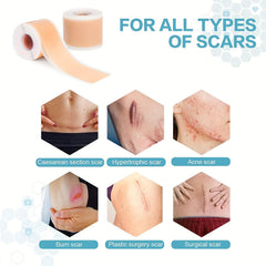 Safirst scar tape on skin, skin-tone color, breathable comfort.