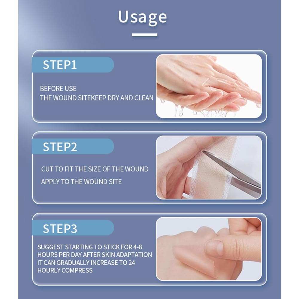 Safirst surgical incision scar management tape during recovery.