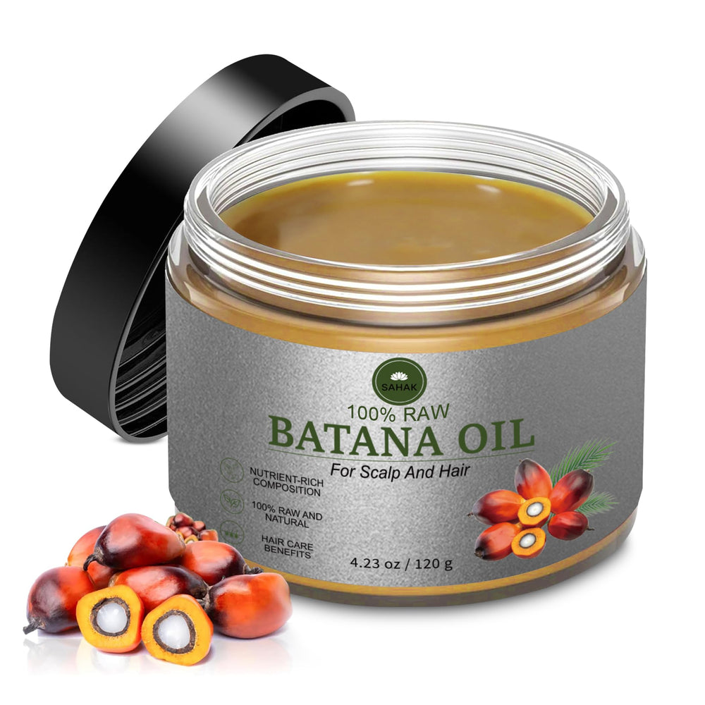 SAHAK Batana oil bottle close-up for rich scalp nourishment