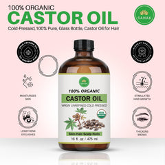 SAHAK castor oil in glass bottle for clean, hexane-free skin and hair care.
