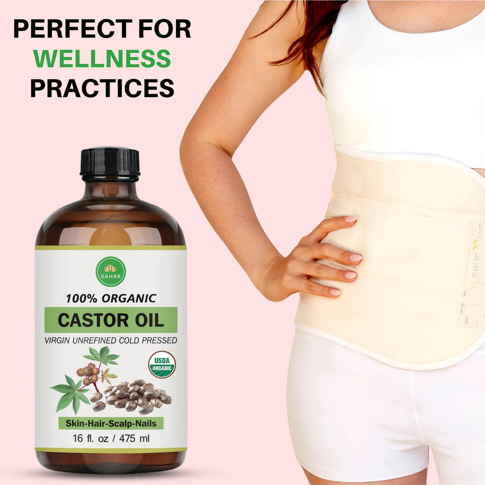SAHAK castor oil with pump enabling easy daily use on lashes and brows.