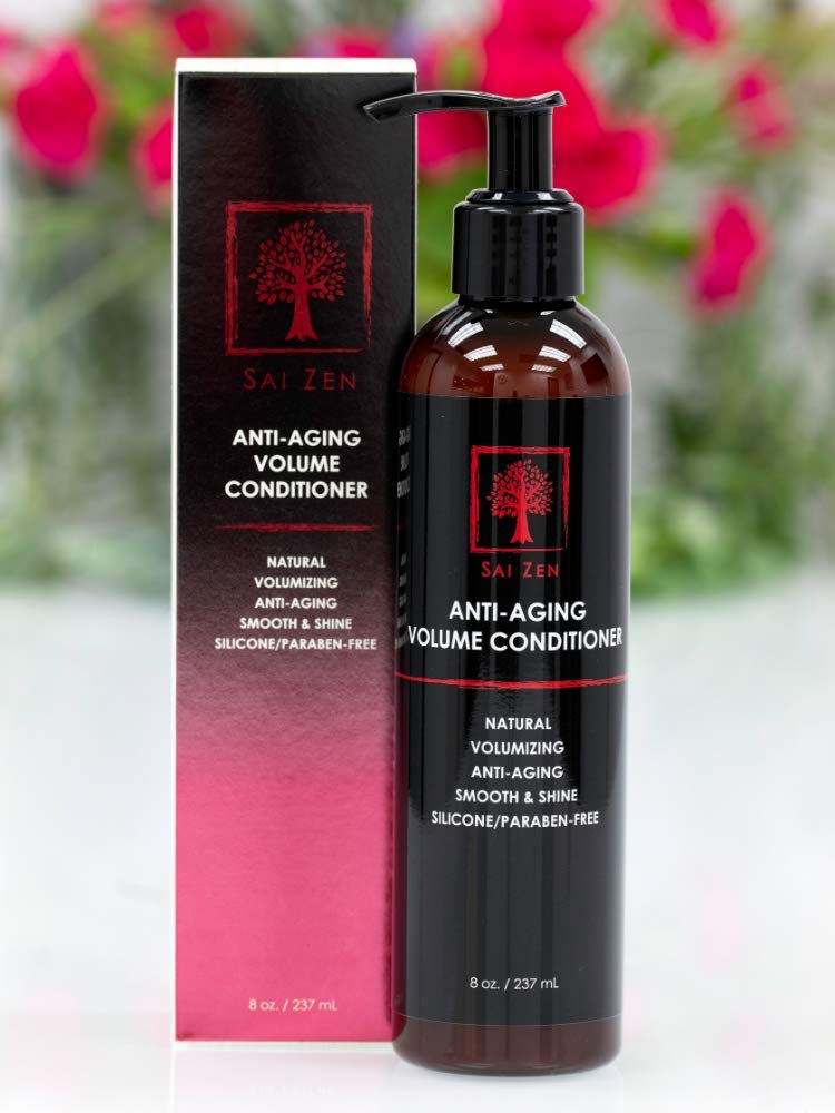 Sai Zen Anti-Aging Volume Conditioner packaging highlighting Made in USA claim